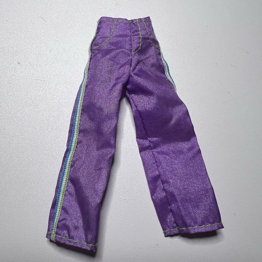 Vtg Barbie Purple Pants Puppy Chase" Stacie‎ Doll Green & Blue Side Stripe